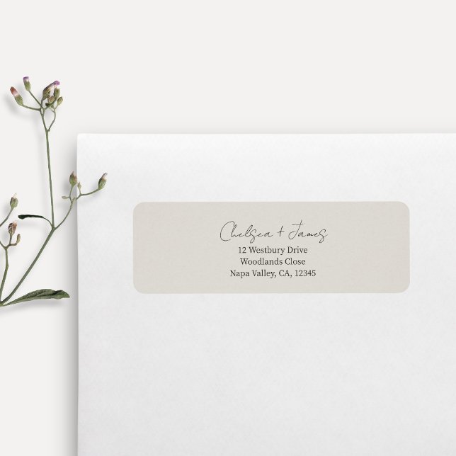 Dove Grey | Simple Welcome Wedding Address Return Address Label (Creator Uploaded)