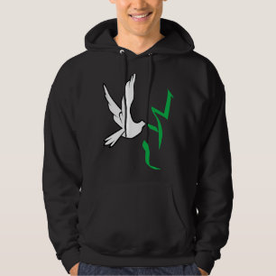 Dove Holding The Word Salam Peace In Arabic World Hoodie