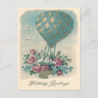 Dove Hot Air Balloon Rose Forget-Me-Not