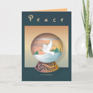 Dove in Snow Globe Award card