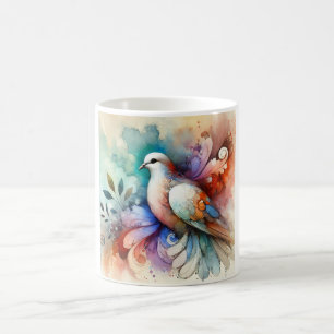 Dove in Watercolor Art 120724AREF109 - Watercolor Coffee Mug