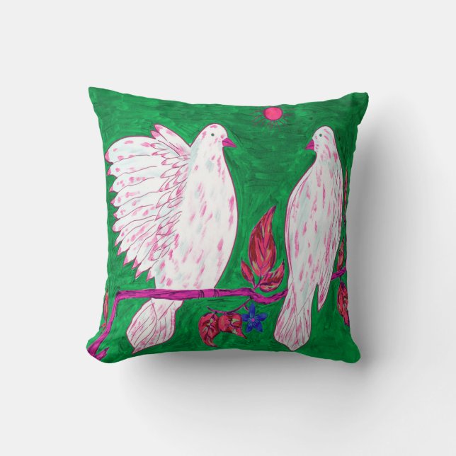 Dove Love Throw Pillow (Front)
