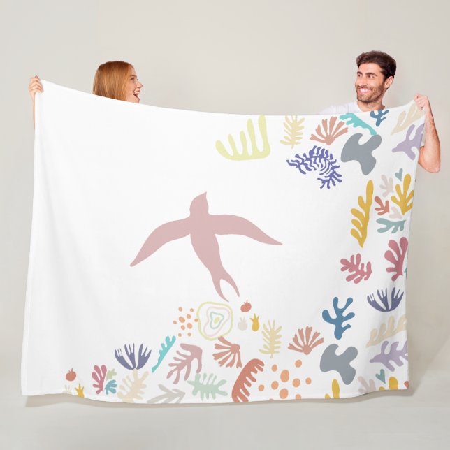 Dove Matisse Art Elements Fleece Blanket (In Situ)