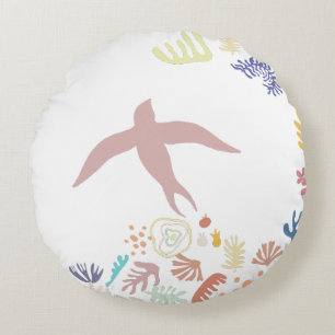 Dove Matisse Art Elements Round Cushion