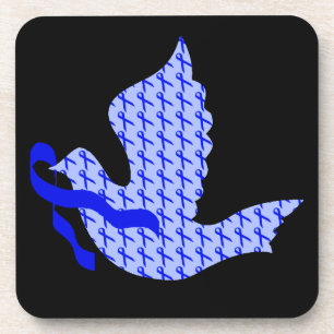 Dove of Hope Blue Ribbon - Colon Cancer Coaster