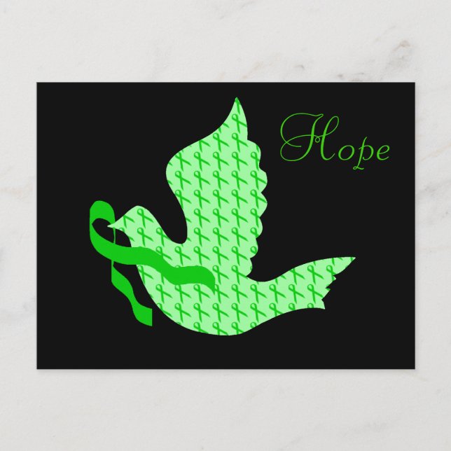 Dove of Hope Green Ribbon - Liver Cancer Postcard (Front)