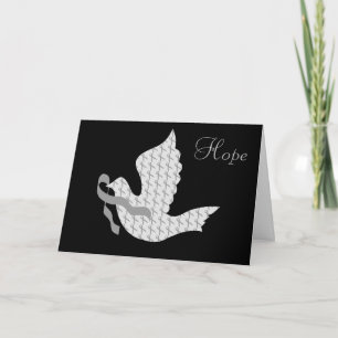 Dove of Hope Grey Ribbon Brain Cancer Tumour Holiday Card