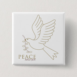 Dove of peace 15 cm square badge