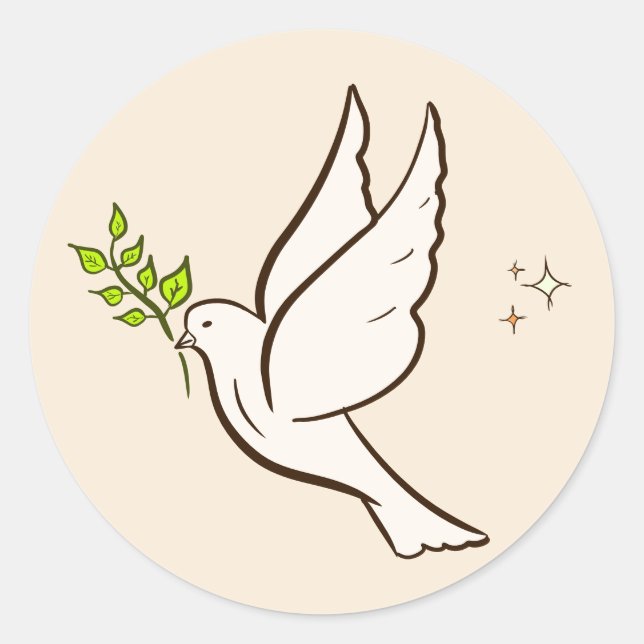 Dove of Peace. Anti-war, peace movement. Template Classic Round Sticker (Front)