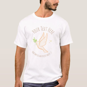 Dove of Peace. Anti-war, peace movement. Template T-Shirt