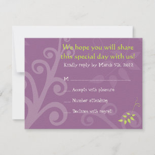 Dove of Peace Bat Mitzvah Invitation Reply Card
