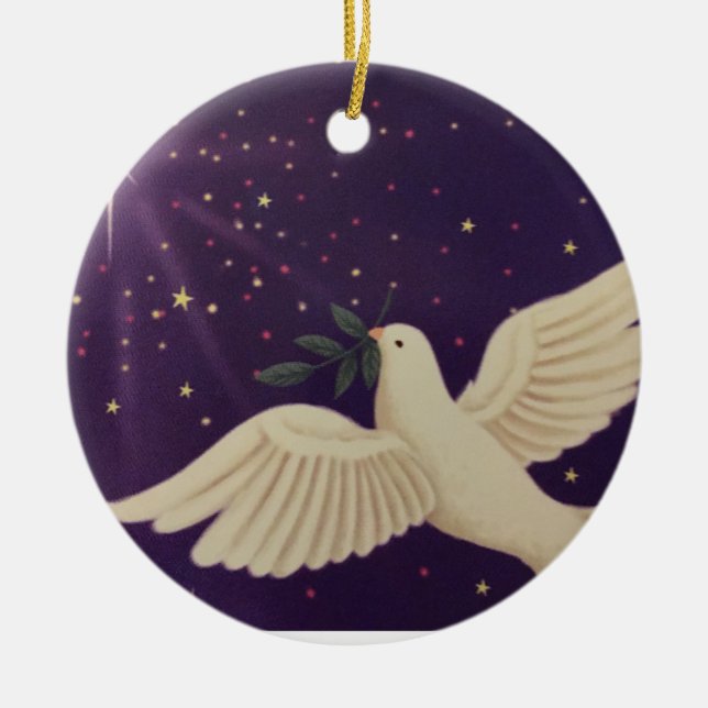 Dove of Peace Ceramic Ornament (Front)
