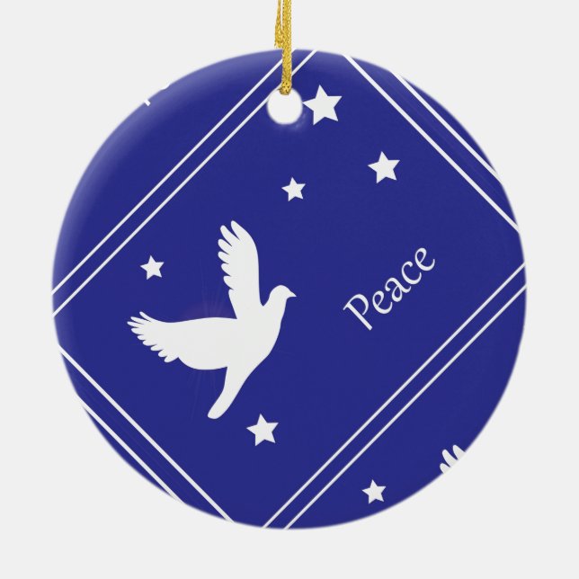 dove of peace ceramic ornament (Back)