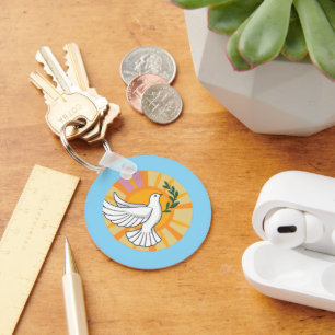 Dove of Peace   Christian Faith Key Ring