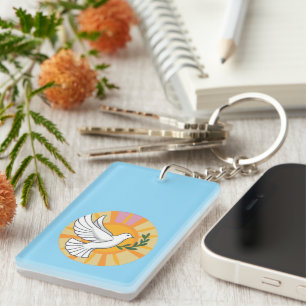 Dove of Peace Christian Faith Key Ring