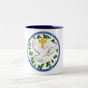 Dove of Peace Christian gifts Two-Tone Coffee Mug