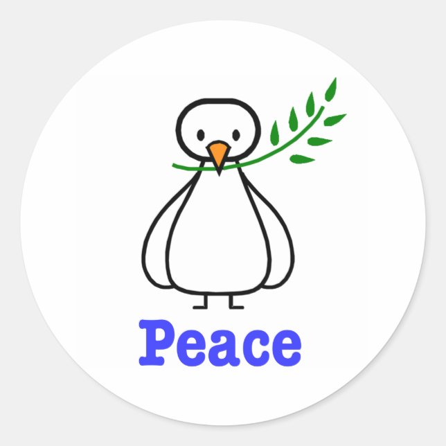 Dove of Peace Classic Round Sticker (Front)