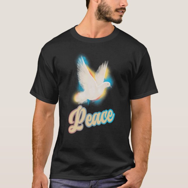 Dove Of Peace Colourful Dove For Peace Bible Churc T-Shirt (Front)