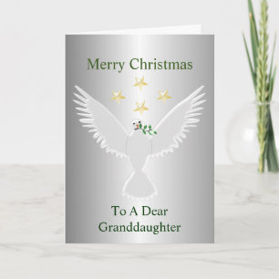 Dove Of Peace Design Granddaughter Christmas Holiday Card