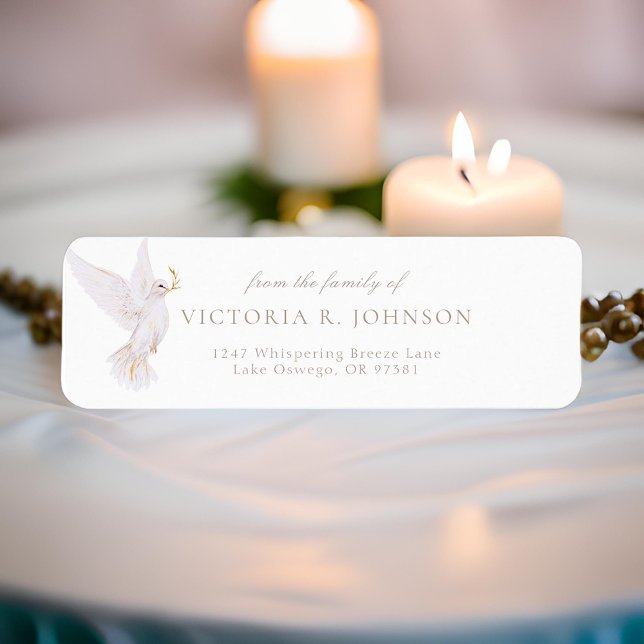 Dove of Peace Family Funeral Return Address Label (Creator Uploaded)