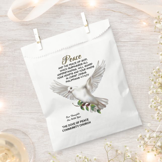 Dove of Peace Favour Bag (Clipped)