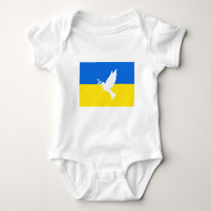 Dove of Peace - Flag of Ukraine - Freedom - Peace  Baby Bodysuit