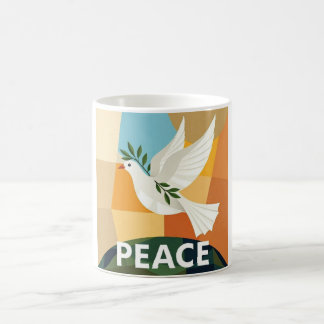 DOVE OF PEACE GEOMETRIC COFFEE MUG