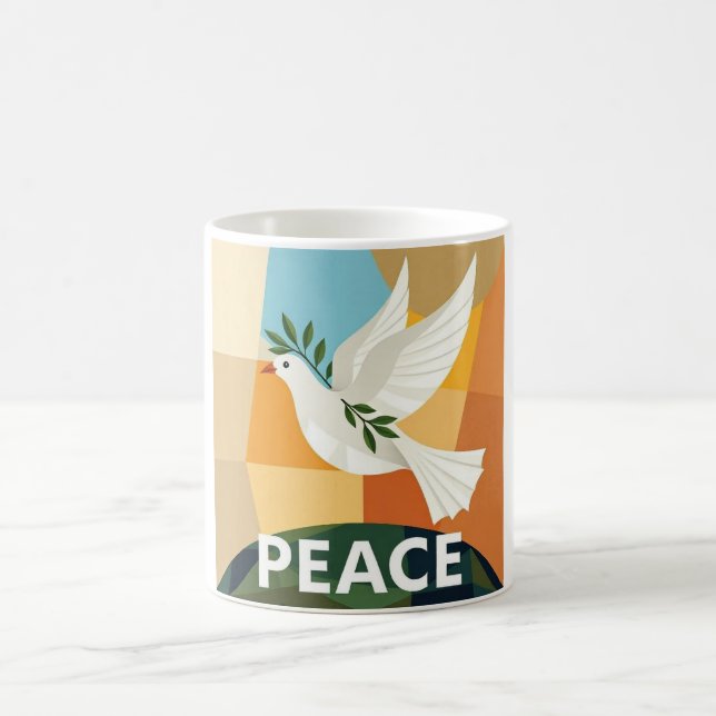 DOVE OF PEACE GEOMETRIC  COFFEE MUG (Center)