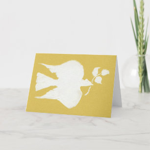 Dove of Peace, Gold Holiday Card
