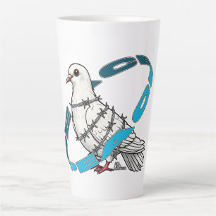 Dove of peace in Barbed Wire Embrace Latte Mug
