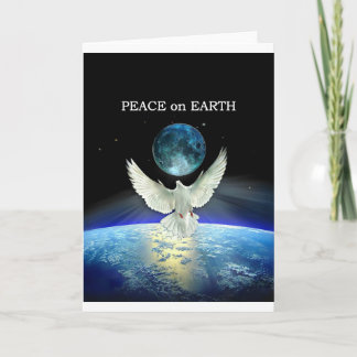 Dove of Peace over Planet Earth Holiday Card