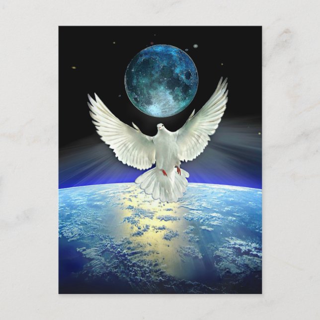 Dove of Peace over Planet Earth Postcard (Front)