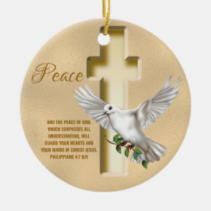 Dove of Peace Personalised Scripture Verse Ceramic Ornament