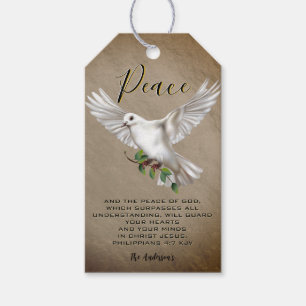 Dove of Peace Personalised Scripture Verse Gift Tags