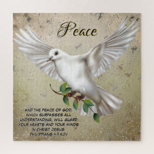 Dove of Peace Personalised Scripture Verse Jigsaw Puzzle
