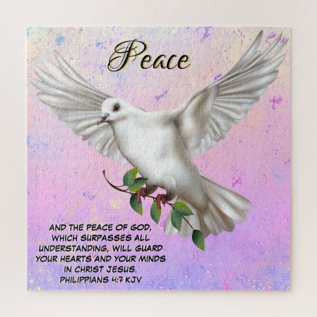 Dove of Peace Personalised Scripture Verse Jigsaw Puzzle (Vertical)