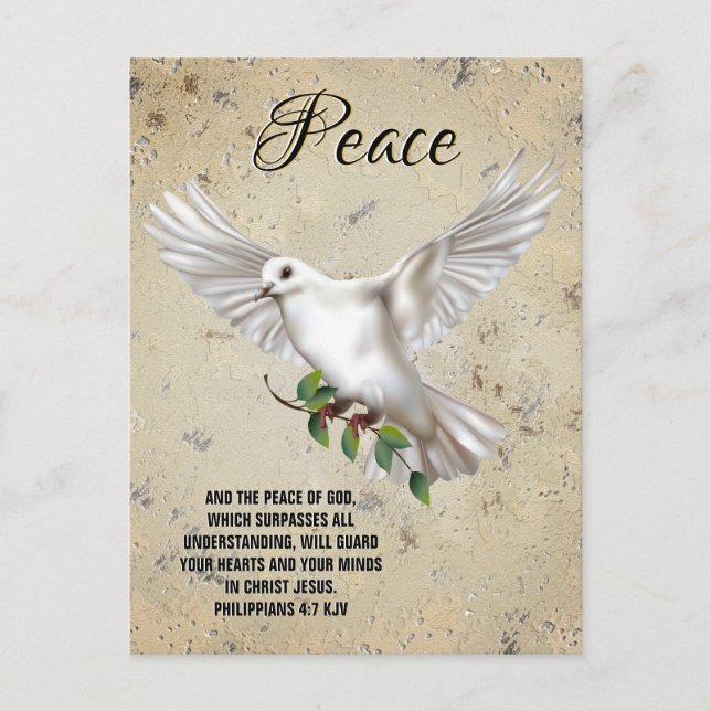 Dove of Peace Personalised Scripture Verse Postcard (Front)
