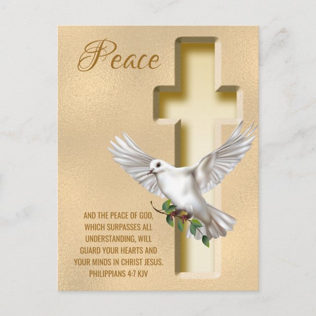 Dove of Peace Personalised Scripture Verse Postcard (Front)