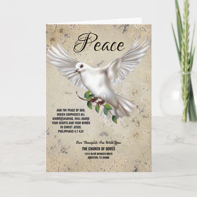 Dove of Peace Personalised Scripture Verse Program (Front)
