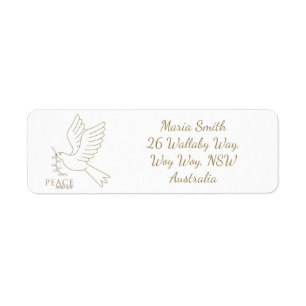 Dove of peace return address label