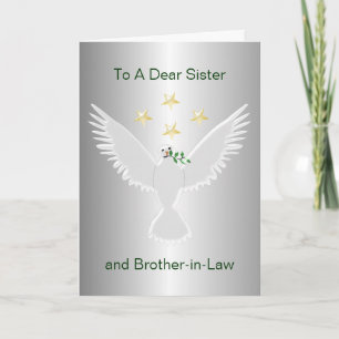 Dove Of Peace Sister And Brother-In-Law Christmas Holiday Card