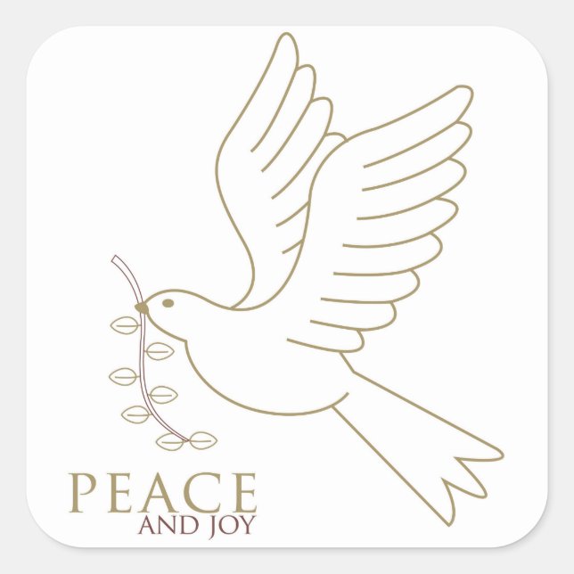 Dove of peace square sticker (Front)