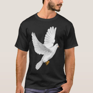 Dove Of Peace White Pigeon Hand Drawn Artwork Grap T-Shirt