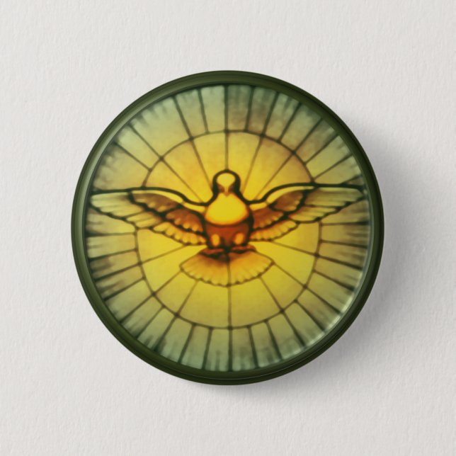 Dove of the Holy Spirit 6 Cm Round Badge (Front)
