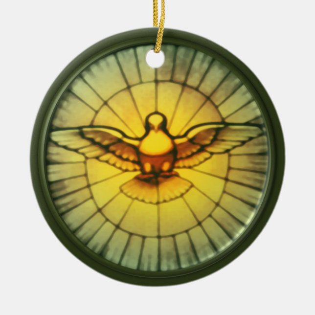 Dove of the Holy Spirit Ceramic Tree Decoration (Front)