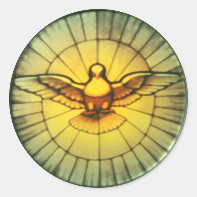 Dove of the Holy Spirit Classic Round Sticker (Front)