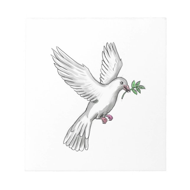 Dove Olive Leaf Tattoo Notepad (Front)