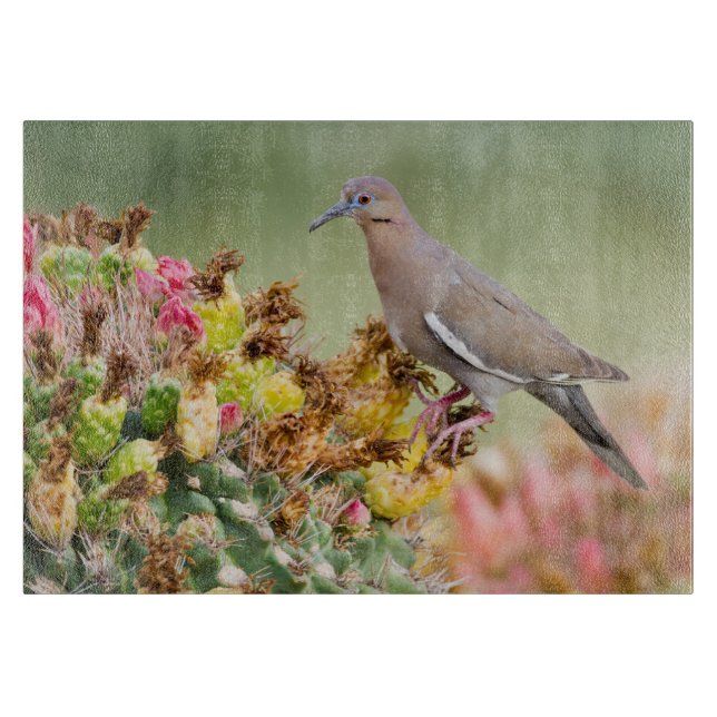 Dove on a Cactus Cutting Board (Front)