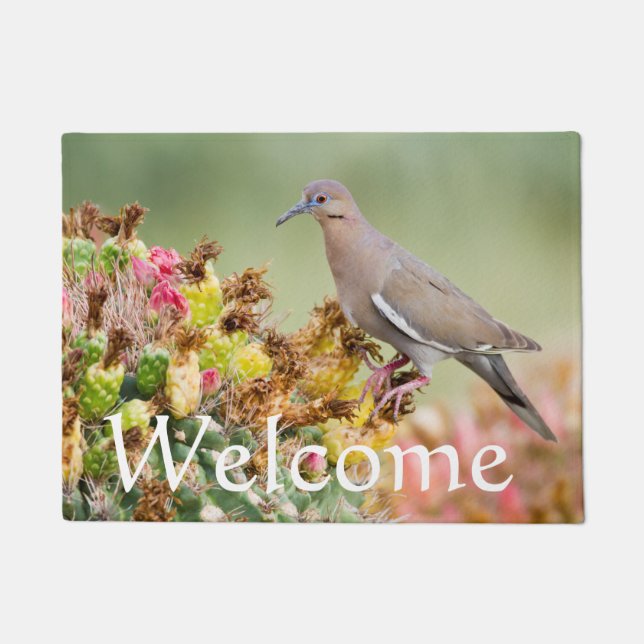 Dove on a Cactus Doormat (Front)