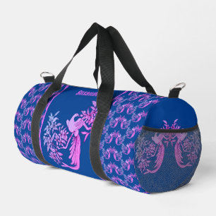 Dove On Branch Bird Motif Art Personalised Duffle Bag